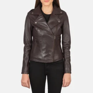 Flashback Maroon Leather Biker Jacket
