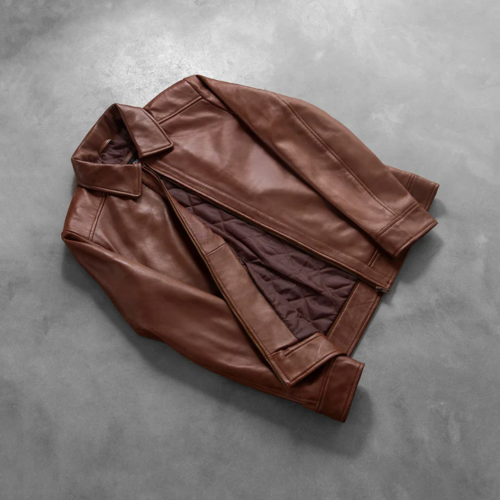 Inferno Brown Leather Jacket - Image 6