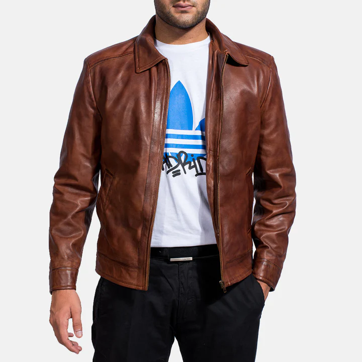 Inferno Brown Leather Jacket - Image 5