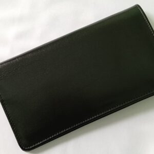 Classic Black Genuine Leather Book Wallet – Sleek, Secure, Sophisticated