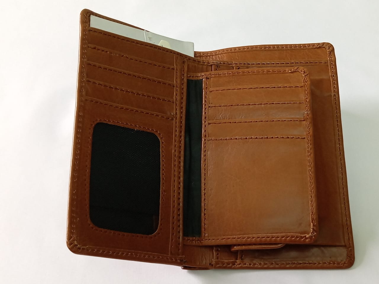 Tan Genuine Leather Men’s Book Wallet - Image 2