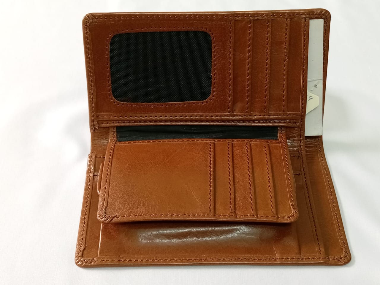 Tan Genuine Leather Men’s Book Wallet - Image 3