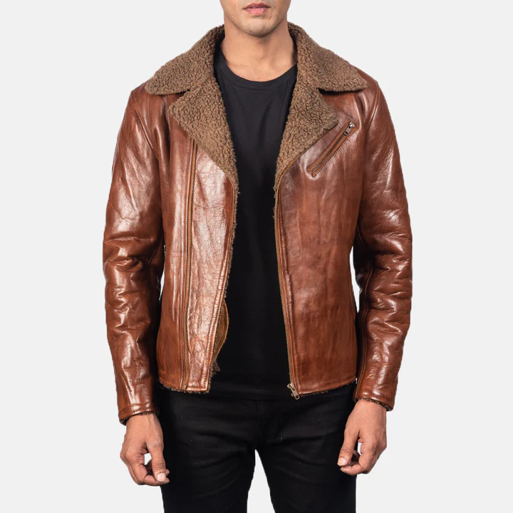 Alberto Shearling Brown Leather Jacket - Image 6