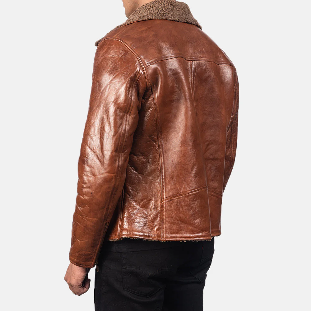Alberto Shearling Brown Leather Jacket - Image 3