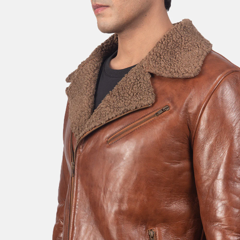 Alberto Shearling Brown Leather Jacket - Image 2