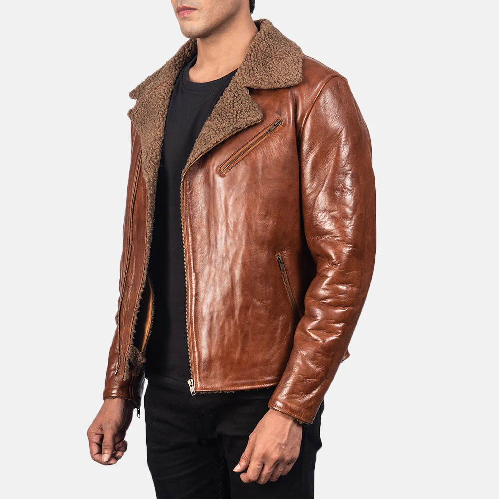 Alberto Shearling Brown Leather Jacket - Image 5