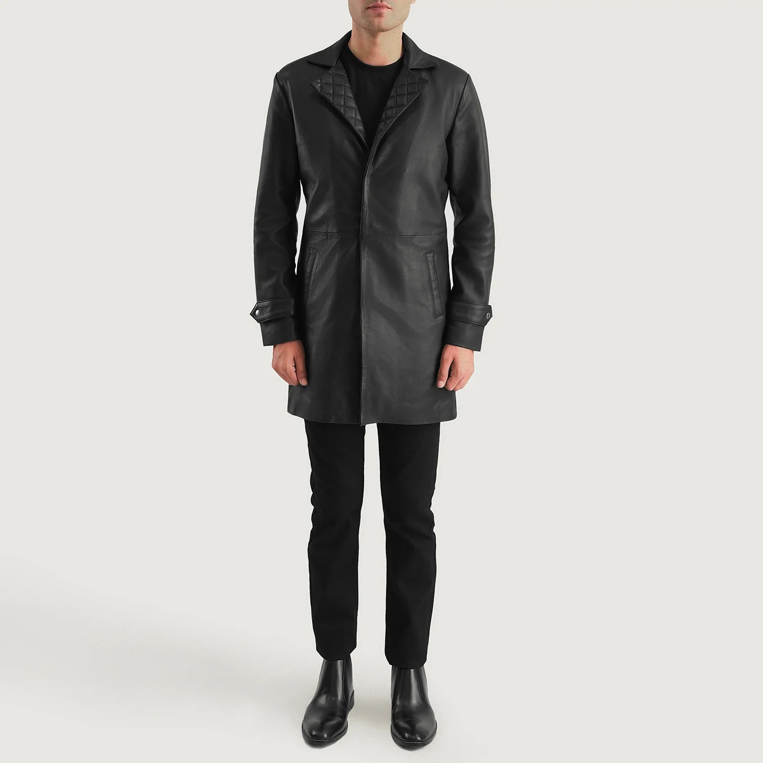 Infinity Black Leather Coat - Image 5