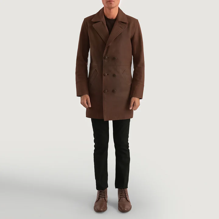 Half Life Brown Leather Coat - Image 4