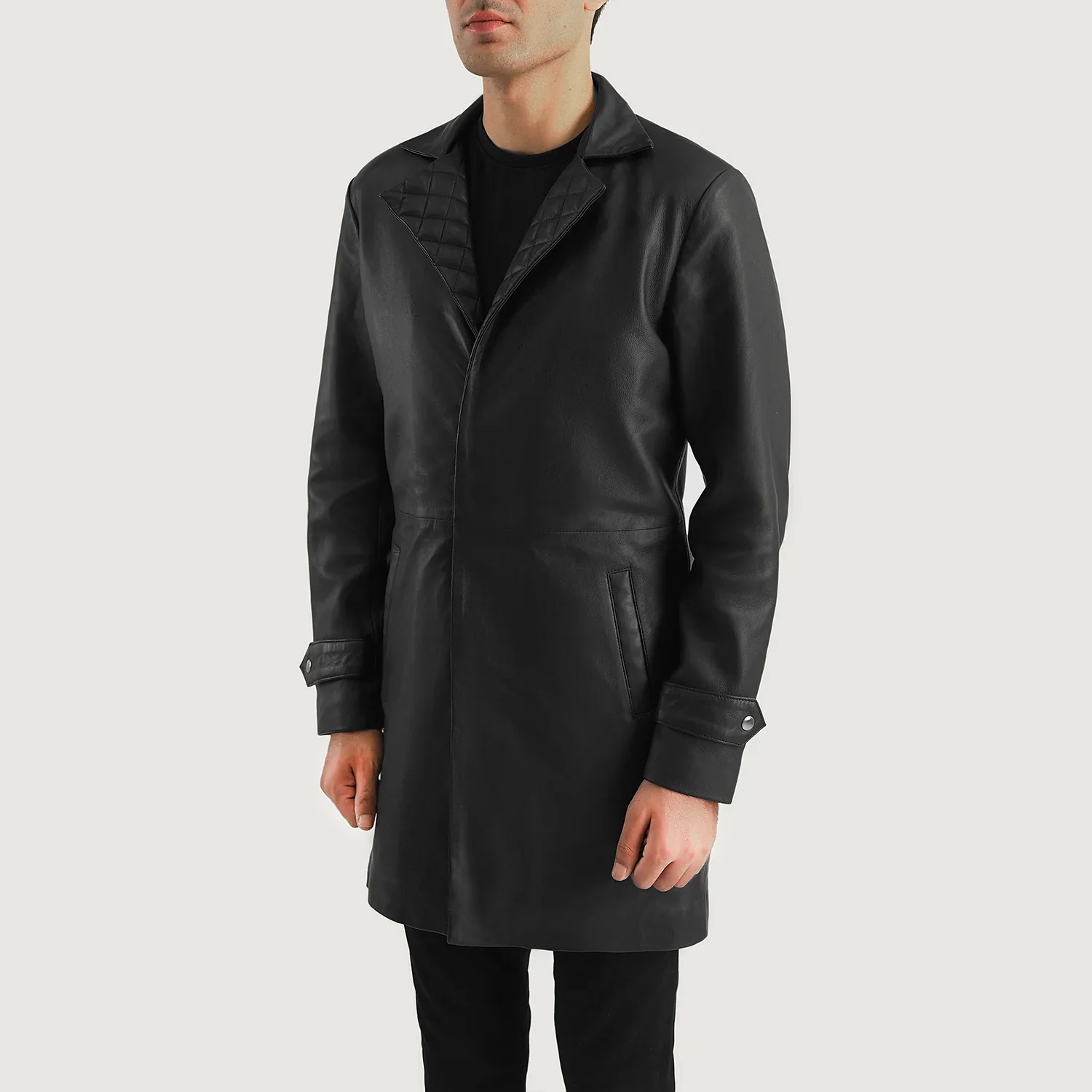 Infinity Black Leather Coat - Image 6