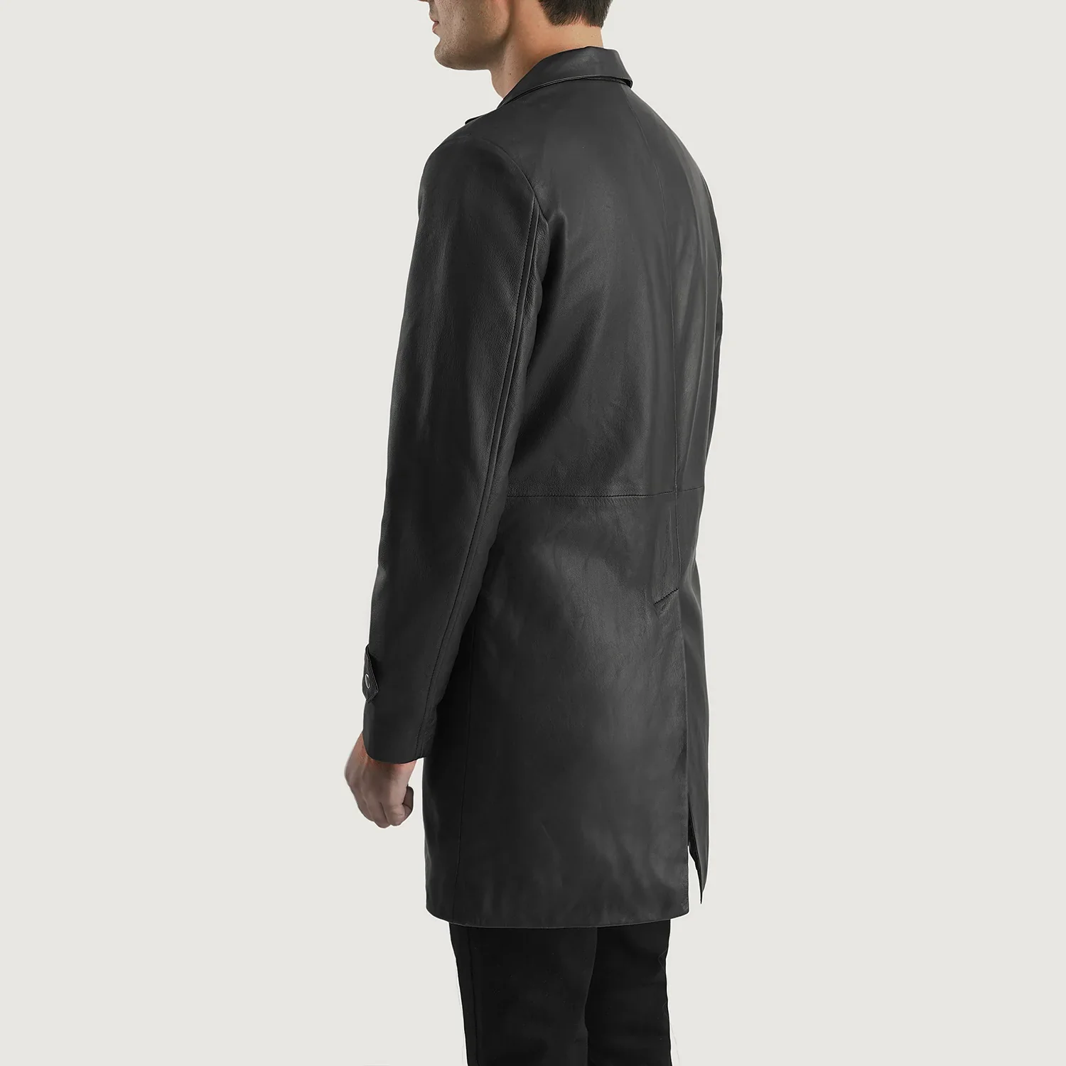 Infinity Black Leather Coat - Image 3