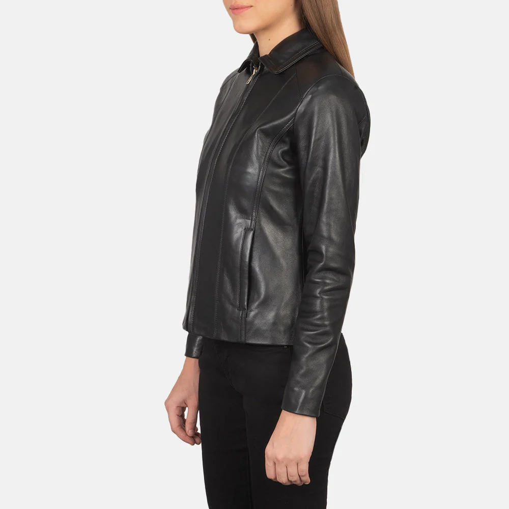 Colette Black Leather Jacket - Image 5