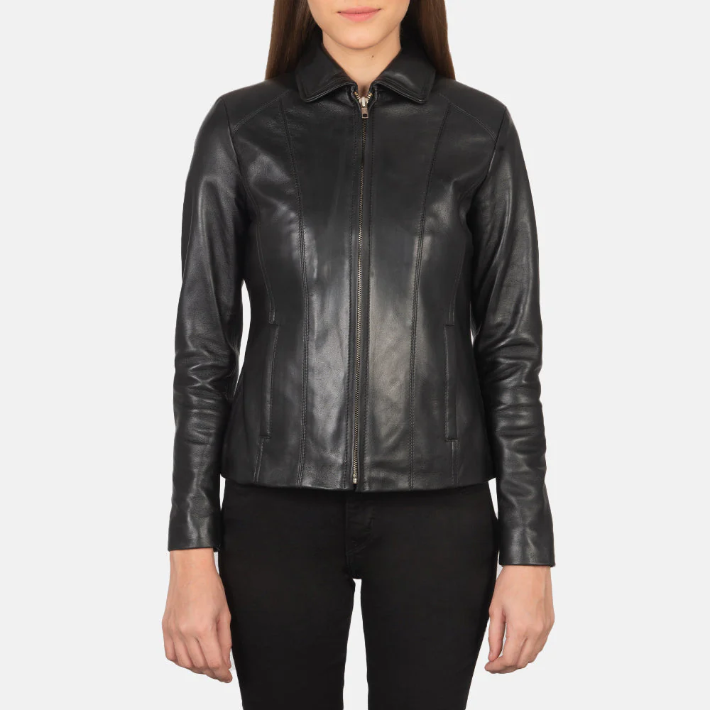 Colette Black Leather Jacket - Image 6