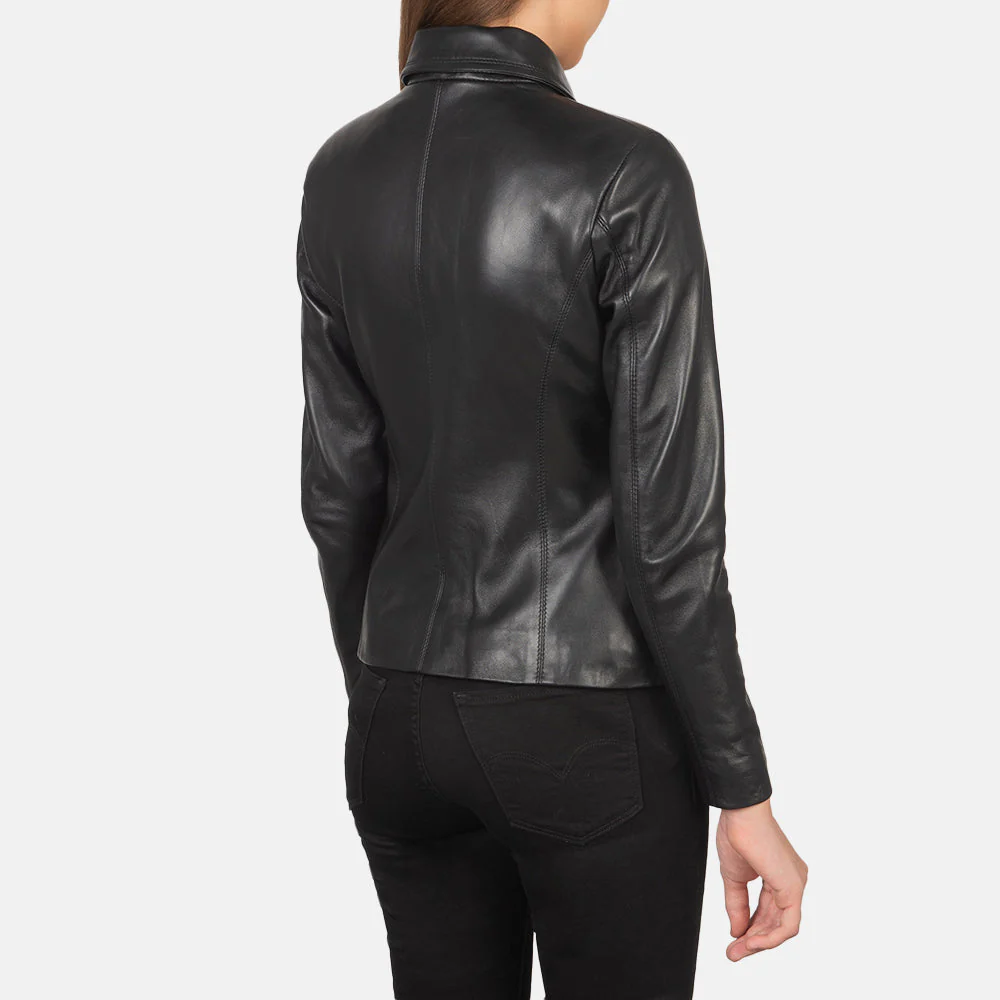 Colette Black Leather Jacket - Image 2