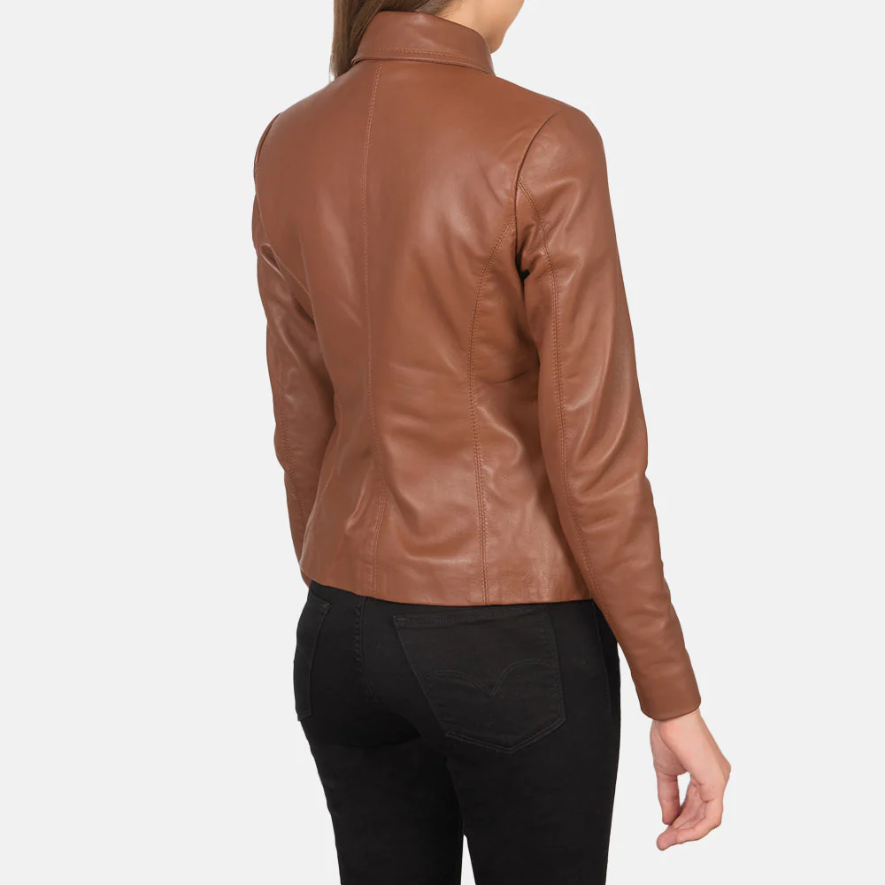 Colette Brown Leather Jacket - Image 3